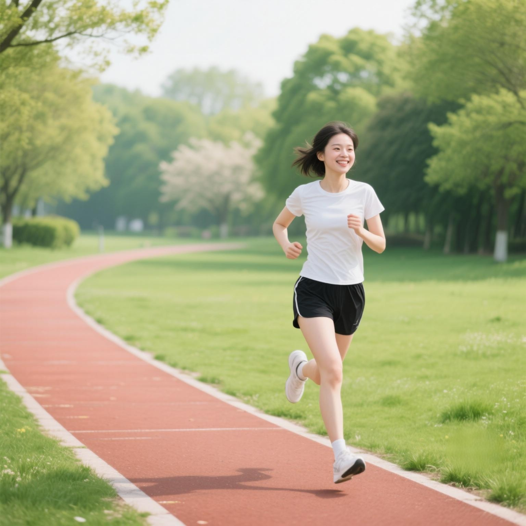 透水混凝跑步道施工效果
